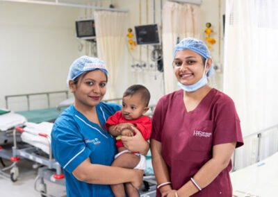 Child receiving free cleft care at HP Ghosh Hospital Kolkata through Mission Smile