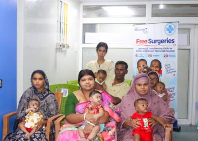 Families receiving free cleft care at Hiramani Memorial Hospital Krishnanagar